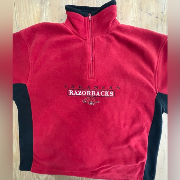 Men’s Arkansas Razorback Pro Edge Fleece Pull Over 1/4 Zip Jacket WPS! - Picture 2 of 7